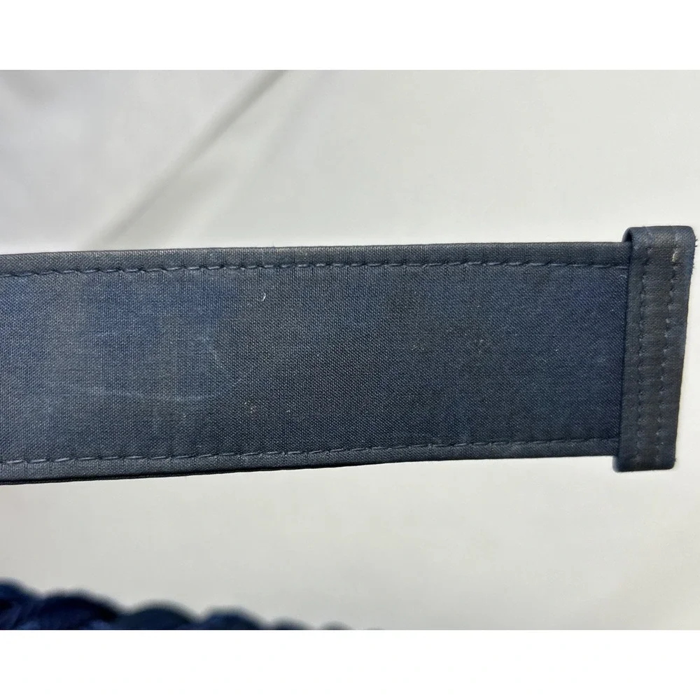 VTG Ginnie Johansen Inc. Braided Wrap Belt Navy 100% Silk 24
